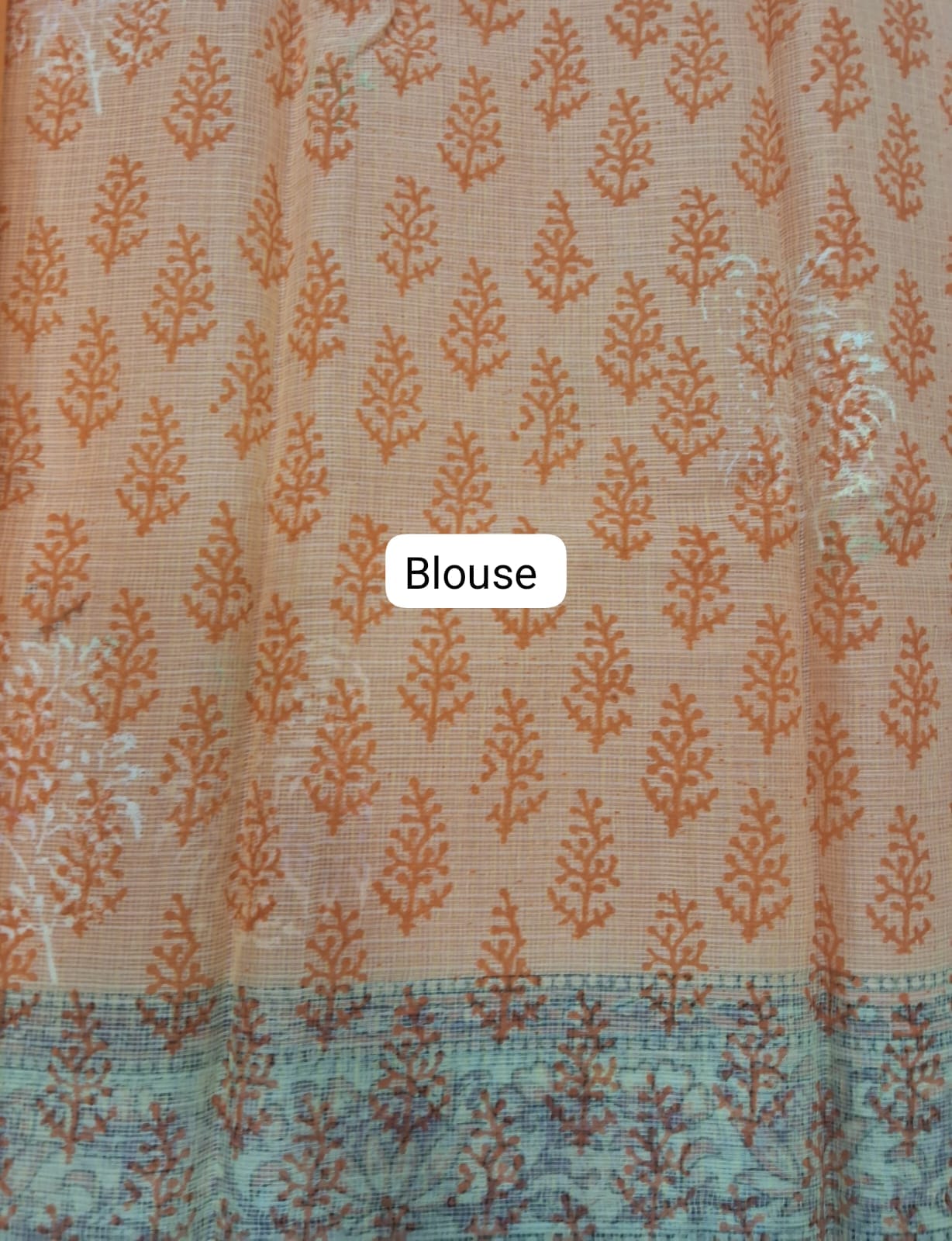 Orange Kota Saree blouse