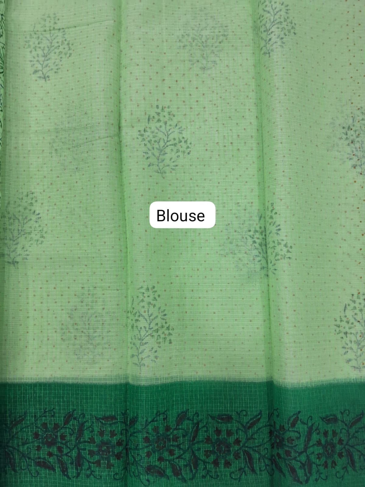 Pista Green Kota Saree blouse