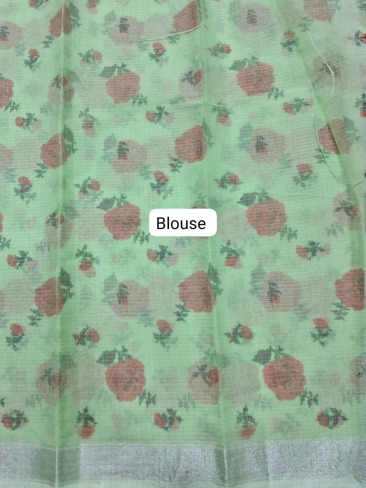 Pista Green Kota Saree blouse