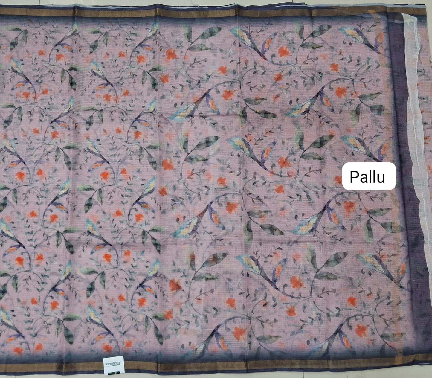 Blush Pink Kota Saree pallu
