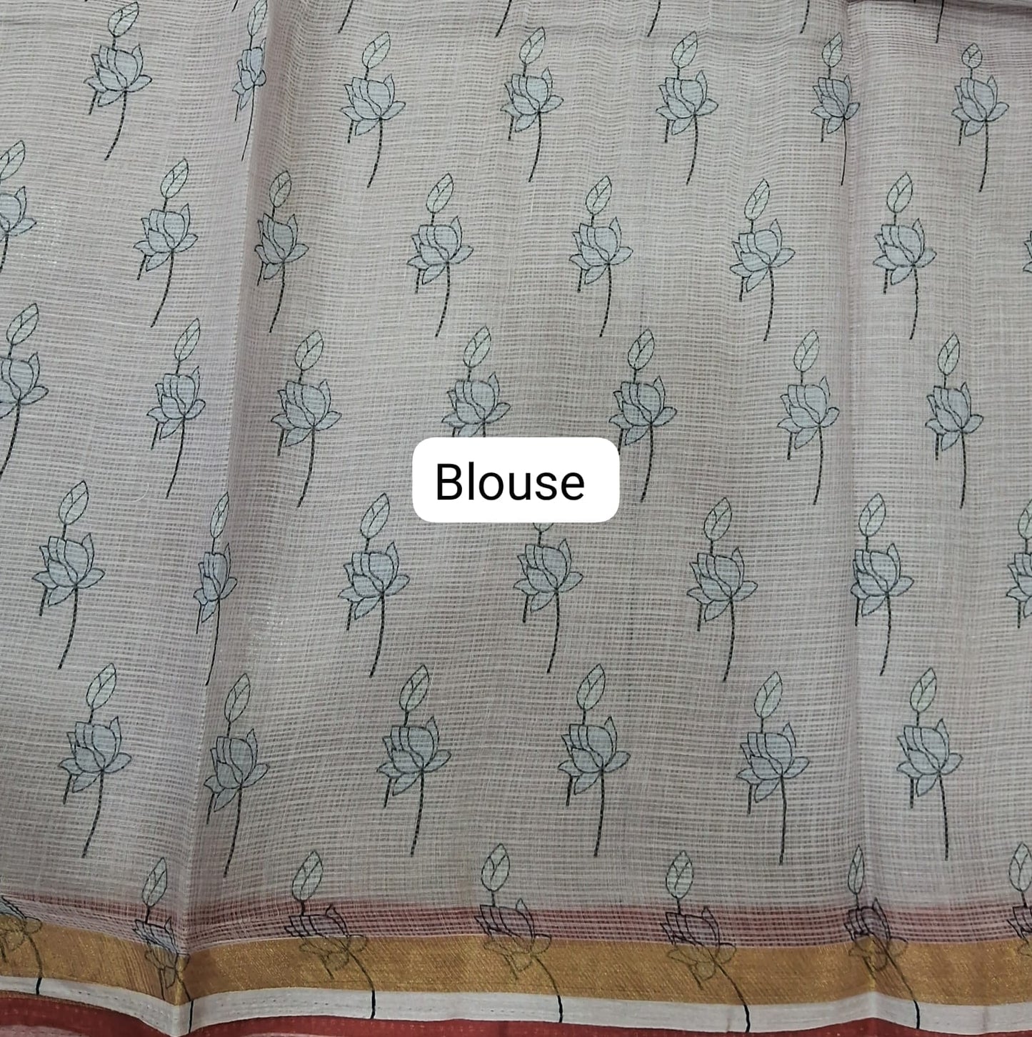 Sand Brown Kota Saree Blouse