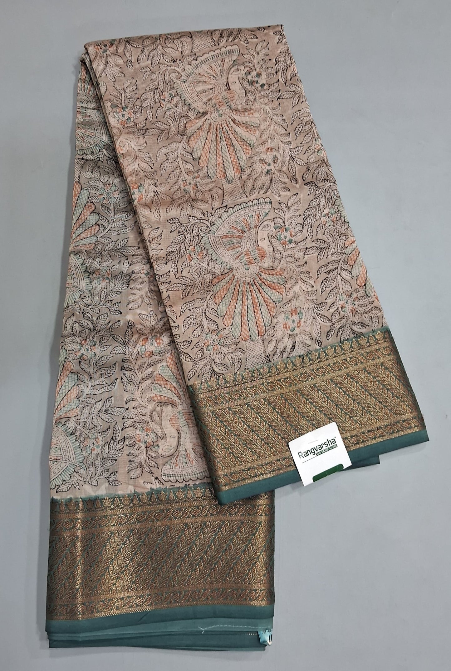 Beige Chandheri Saree