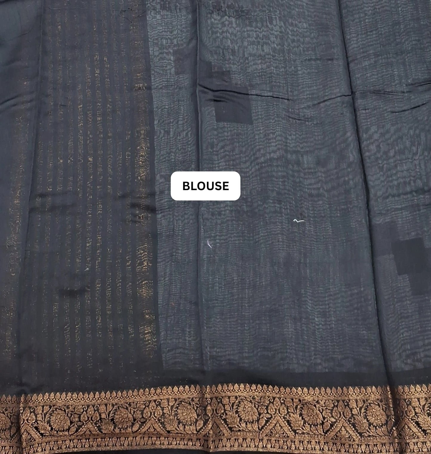 Premium Light Grey Chanderi Saree blouse