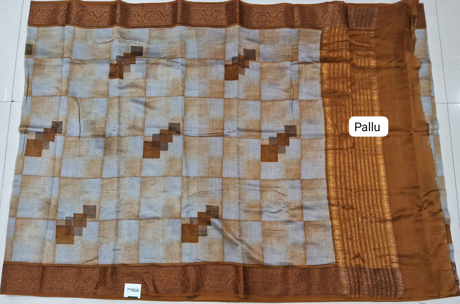 White Chandheri Saree  Pallu