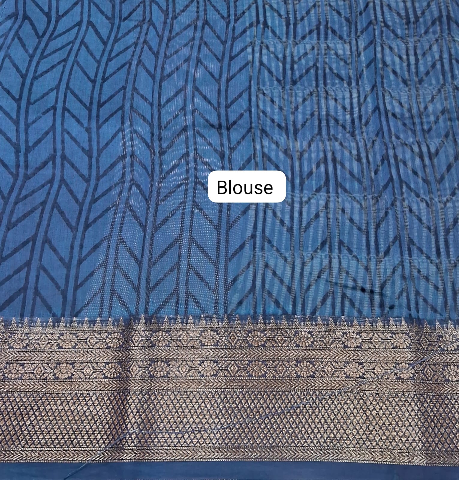 White Chandheri Saree Blouse