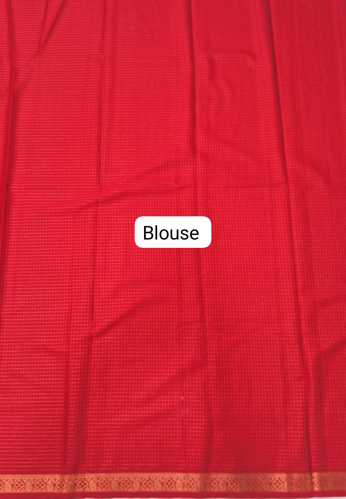 Fire Red Crepe Silk Saree blouse