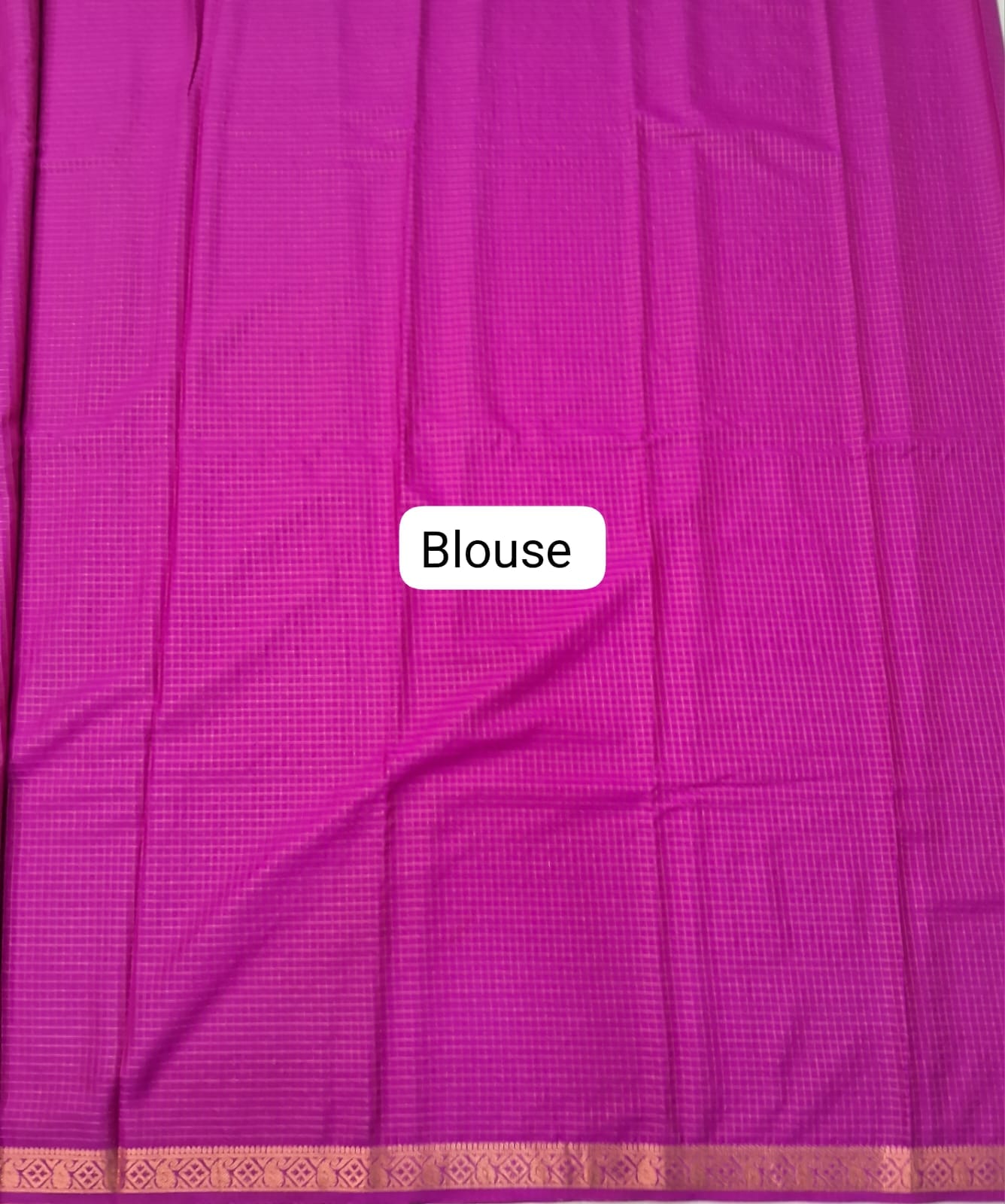 Fuchsia Pink Crepe Silk Saree blouse