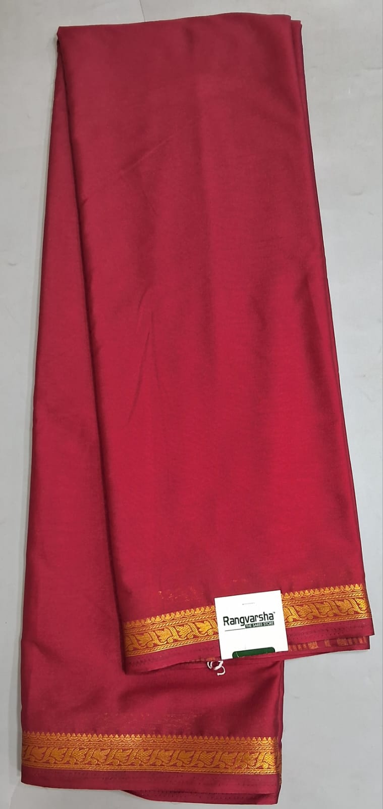 Maroon Plain Crepe Silk Saree