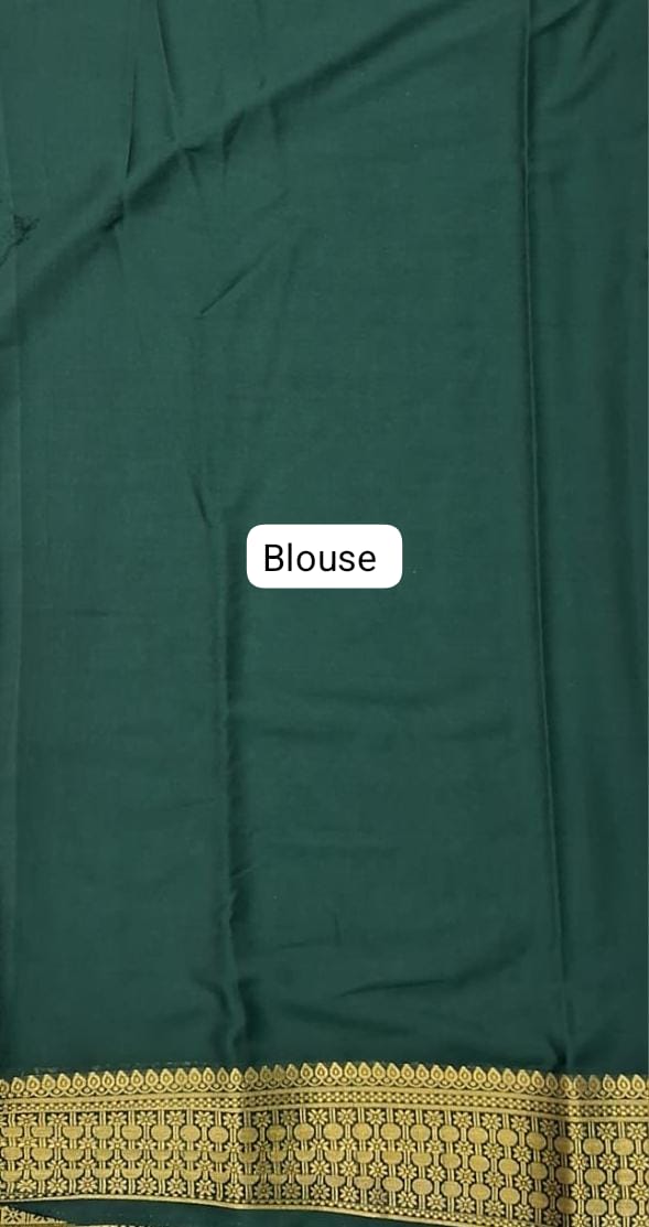 Pink Plain Crepe Silk Saree blouse