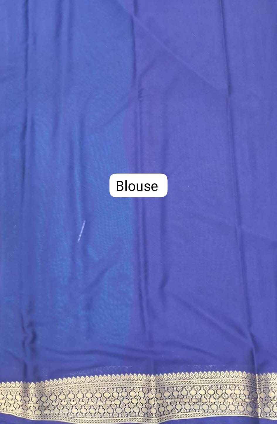 Rama Green Plain Crepe Silk Saree blouse