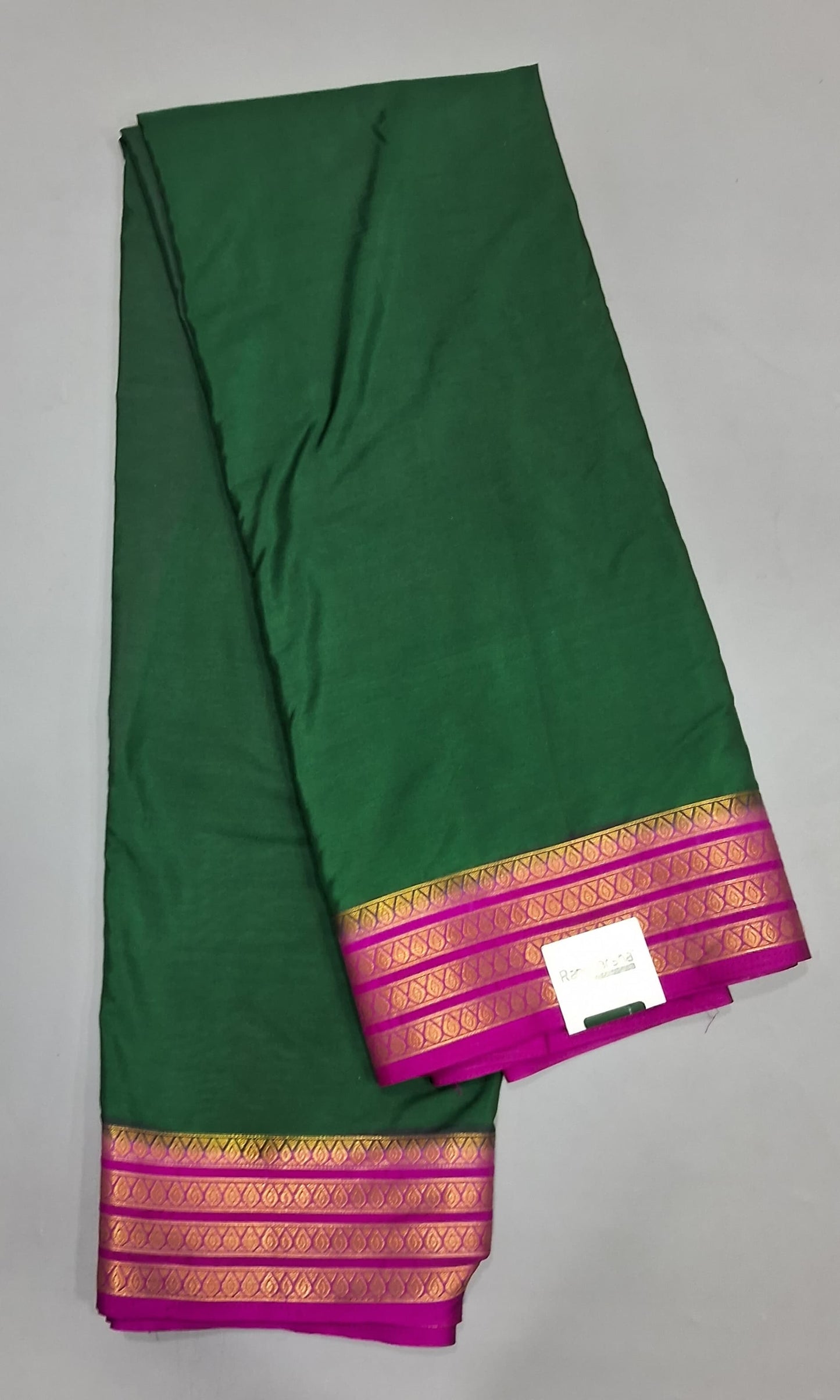 Green Plain Crepe Silk Saree