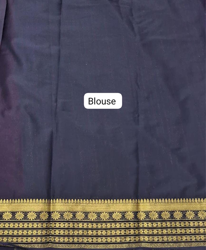 Reddish Pink Plain Crepe Silk Saree blouse