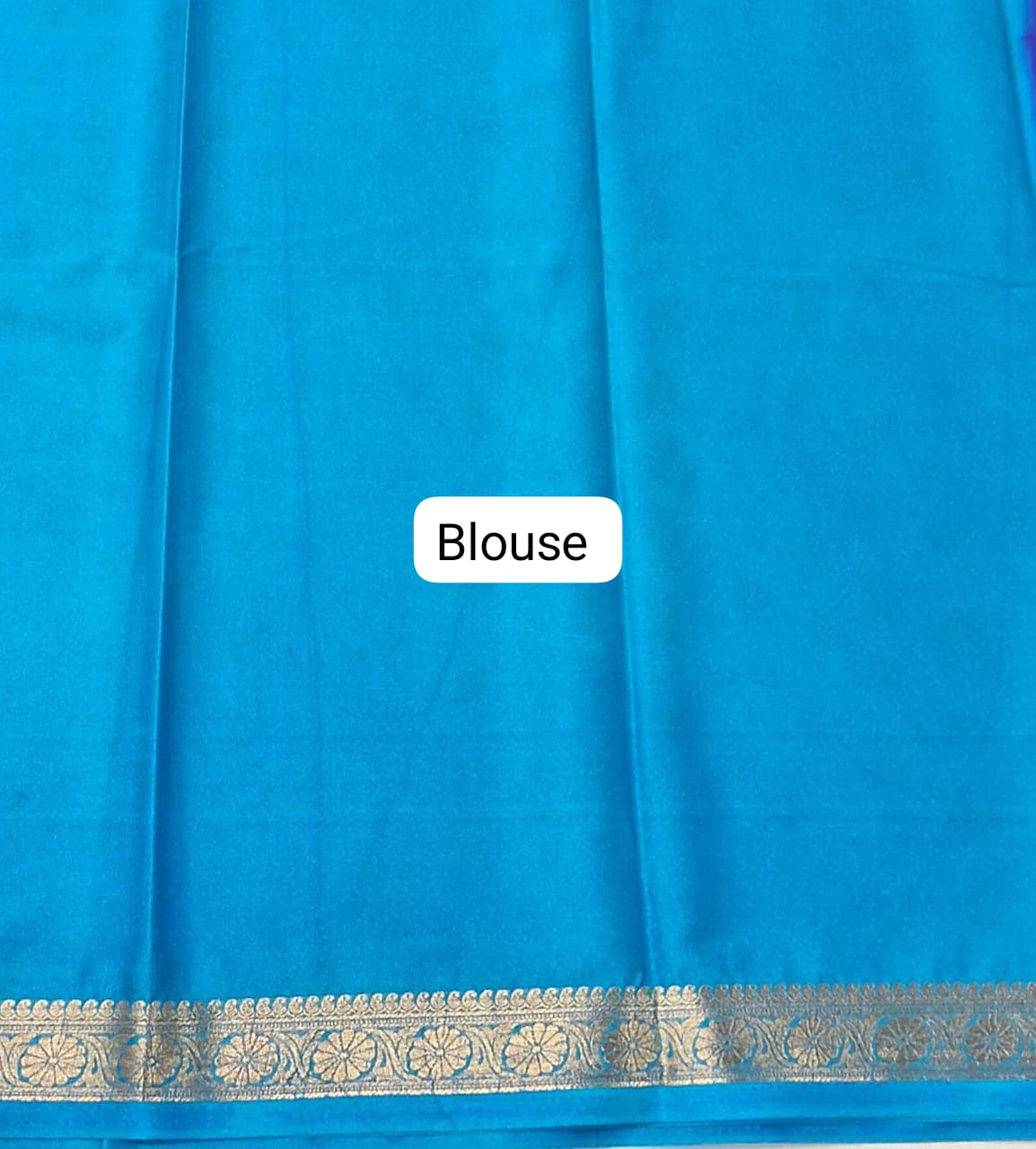 Royal Blue Plain Crepe Silk Saree Blouse