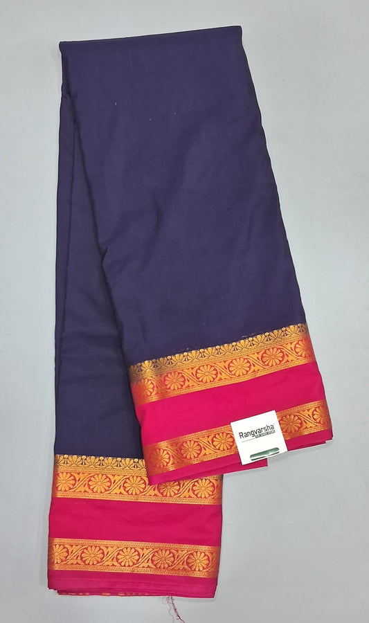 Dark Blue Plain Crepe Silk Saree