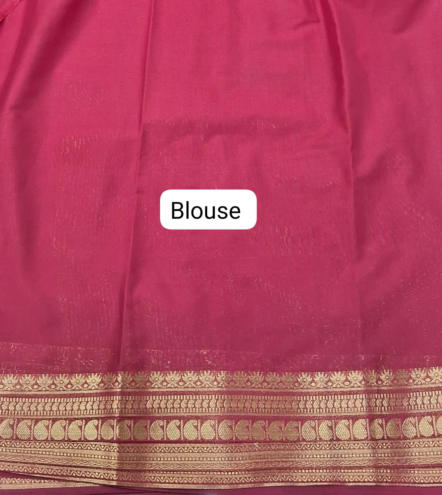 Navy Blue plain Crepe Silk Saree blouse