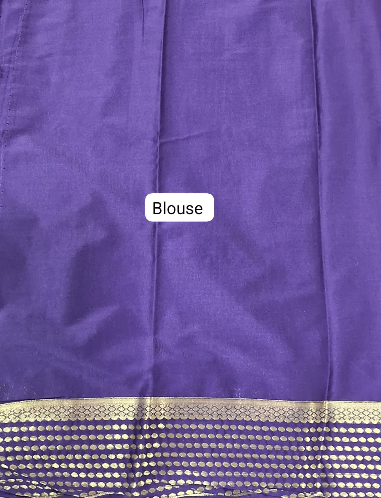 Rani Pink plain Crepe Silk Saree blouse