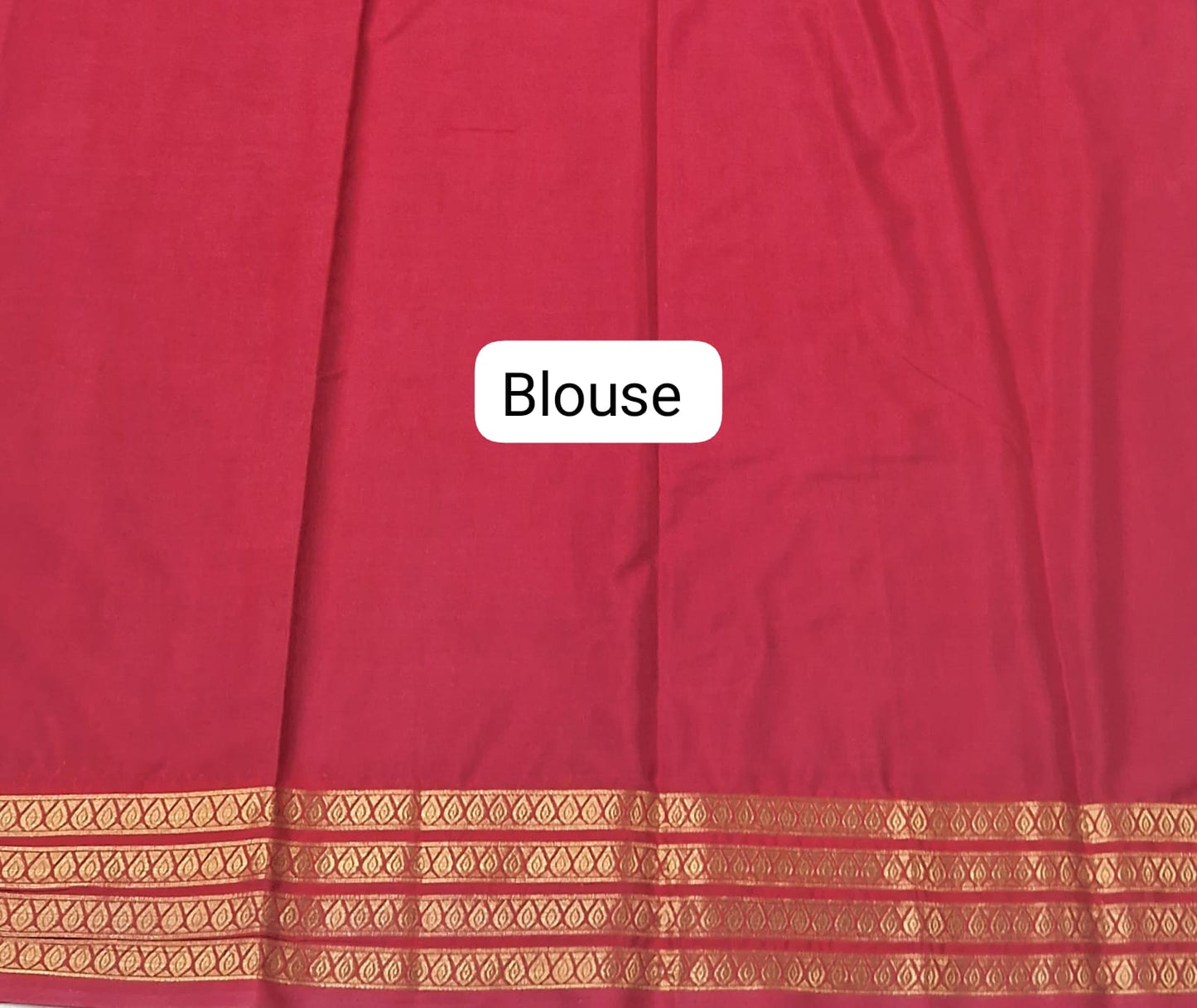 Navy Blue Plain Crepe Silk Saree blouse