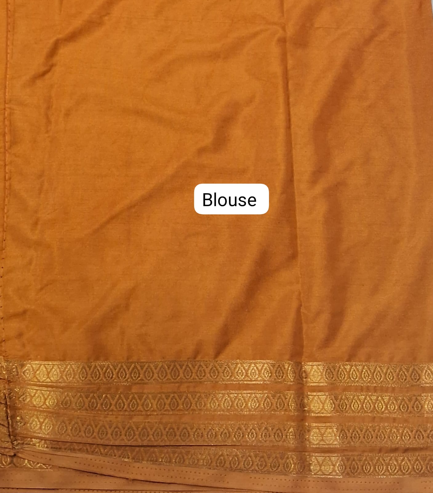 Walnut Brown Plain Crepe Silk Saree blouse