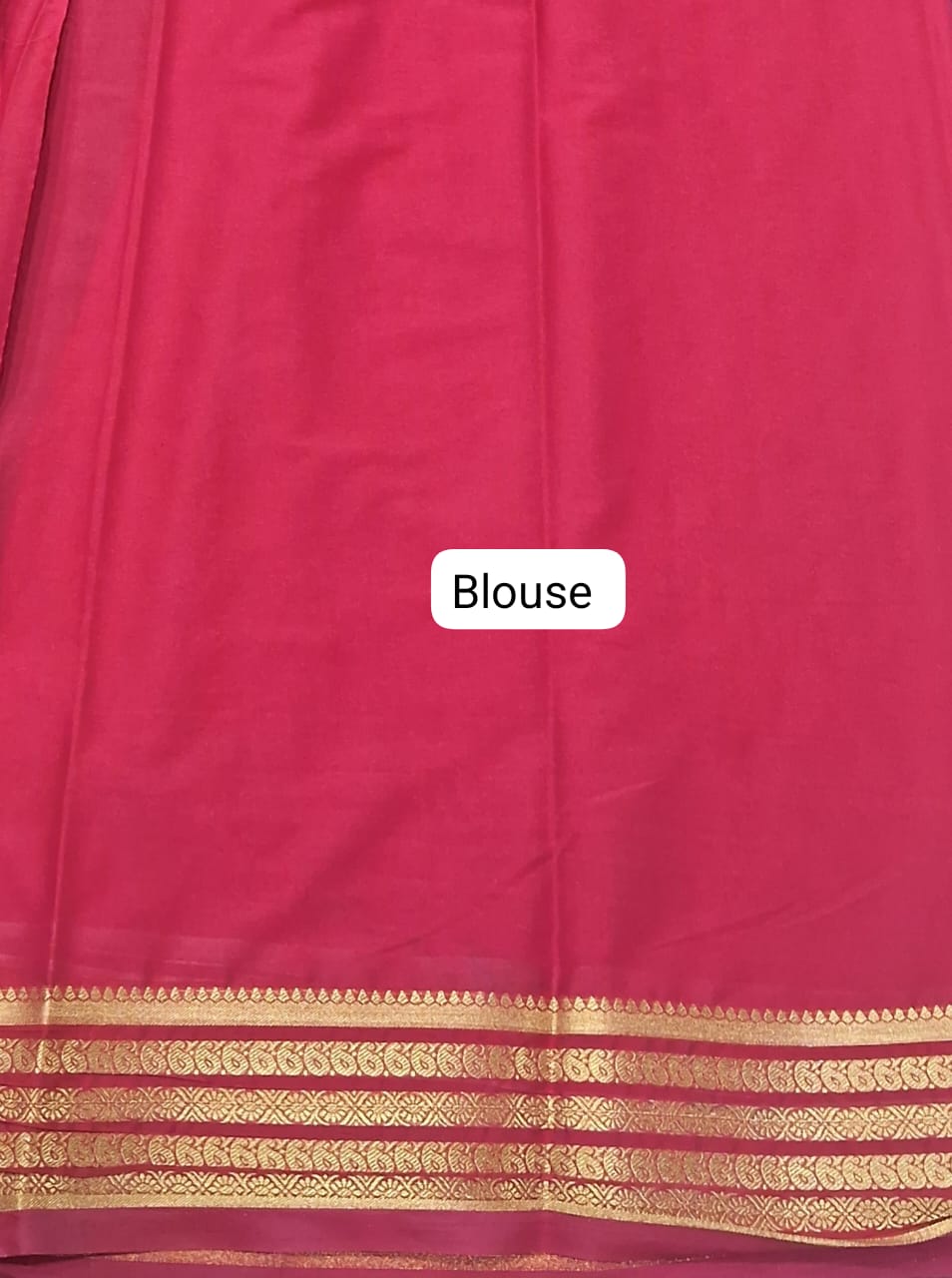 Navy Blue Plain Crepe Silk Saree blouse