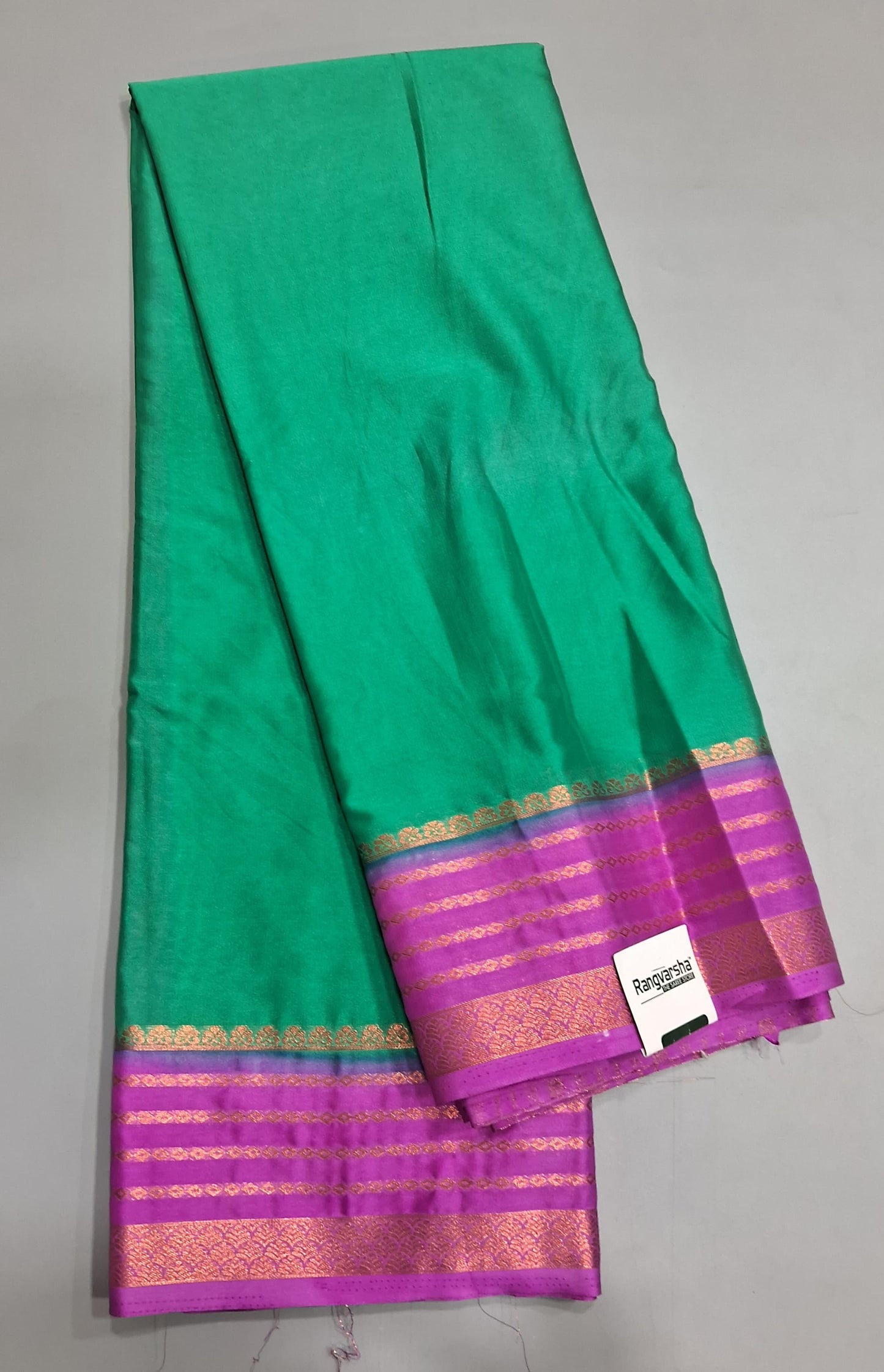 Rama Green Crepe Silk Saree