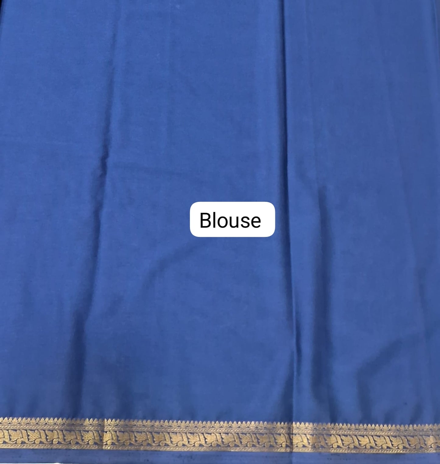 Caribbean Blue Crepe Silk Saree blouse