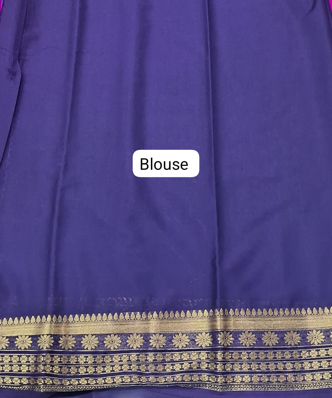 Magenta pink Plain Crepe Silk saree blouse
