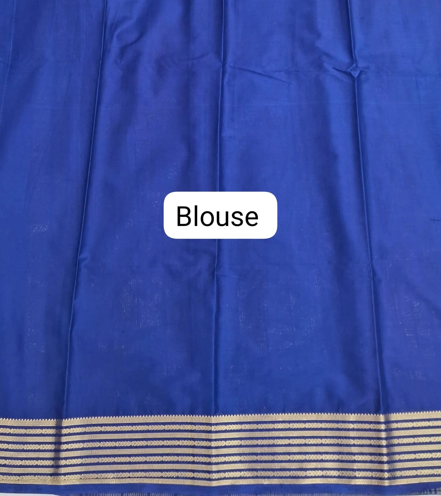 Blue plain Crepe Silk Saree blouse