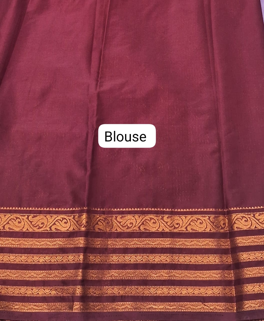 Lavender Plain Crepe Silk Saree blouse