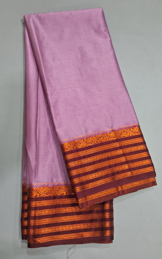 Lavender Plain Crepe Silk Saree