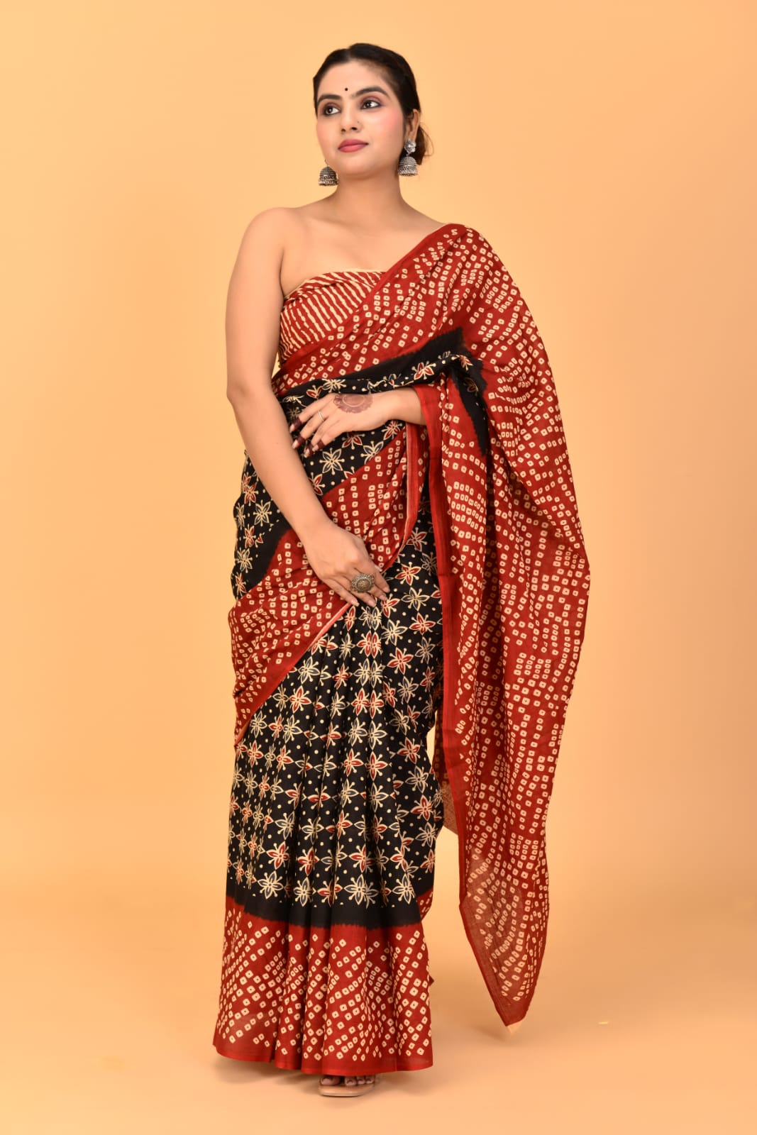 Black Mulmul Cotton Saree