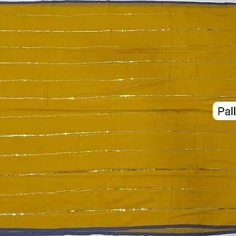 Mango Yellow Mulmul Cotton Saree pallu