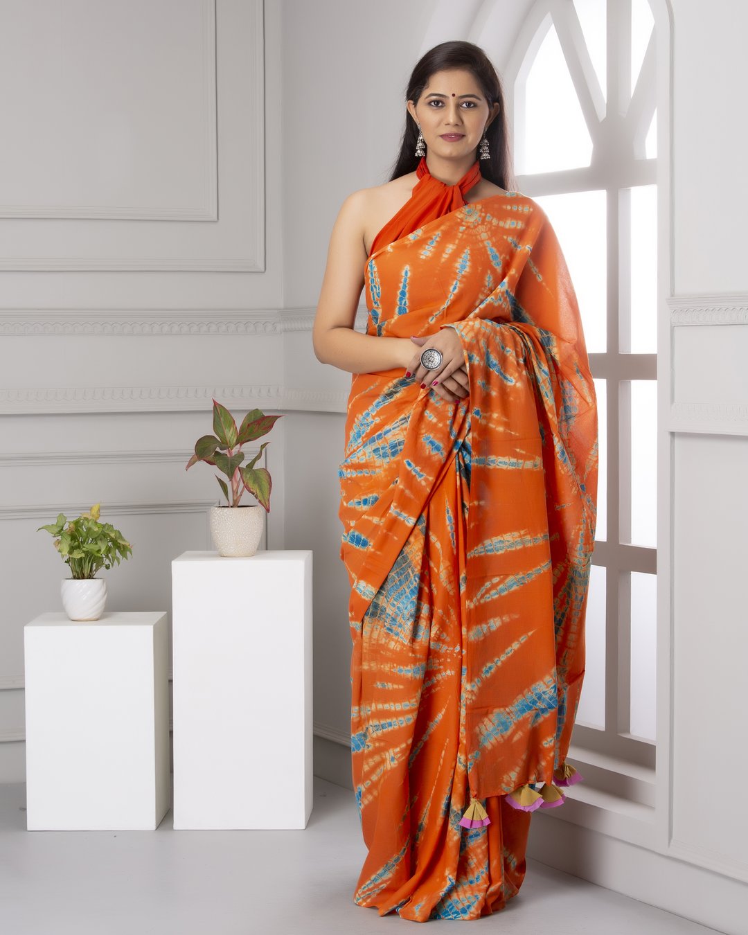 Mustard Yellow Mulmul Cotton Saree