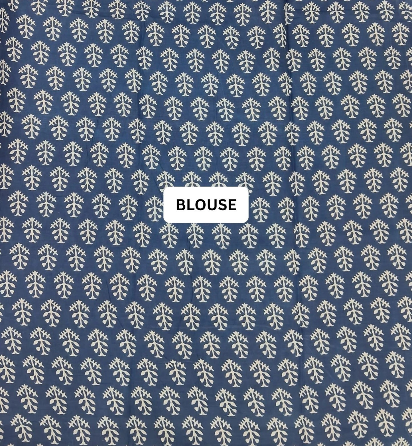 Vibrant Orange & Navy Blue Ikat Print Mulmul Cotton Blouse