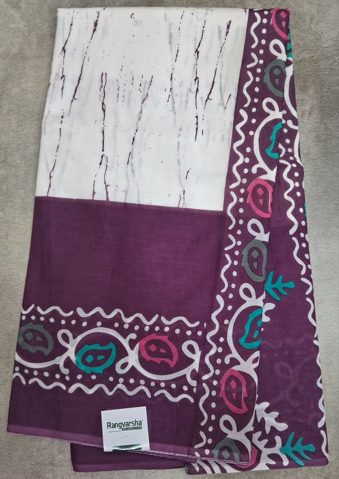 White Mulmul cotton Saree