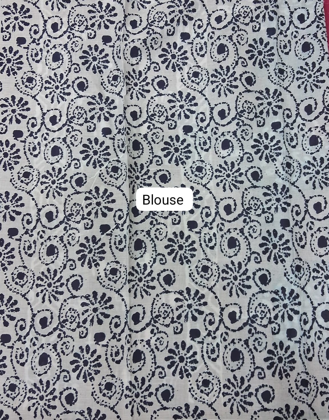 Pink Mulmul Cotton Saree blouse