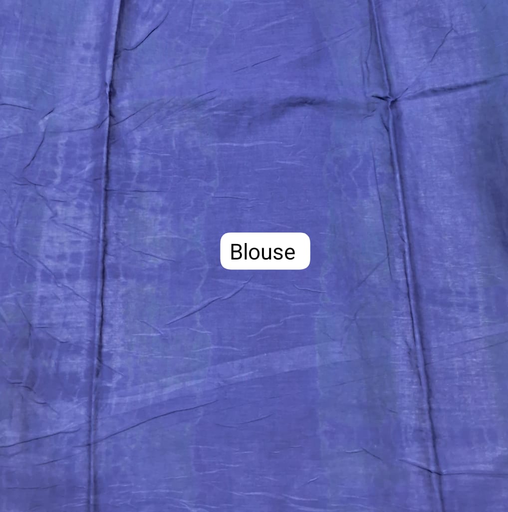 Mango Yellow Mulmul Cotton Saree blouse