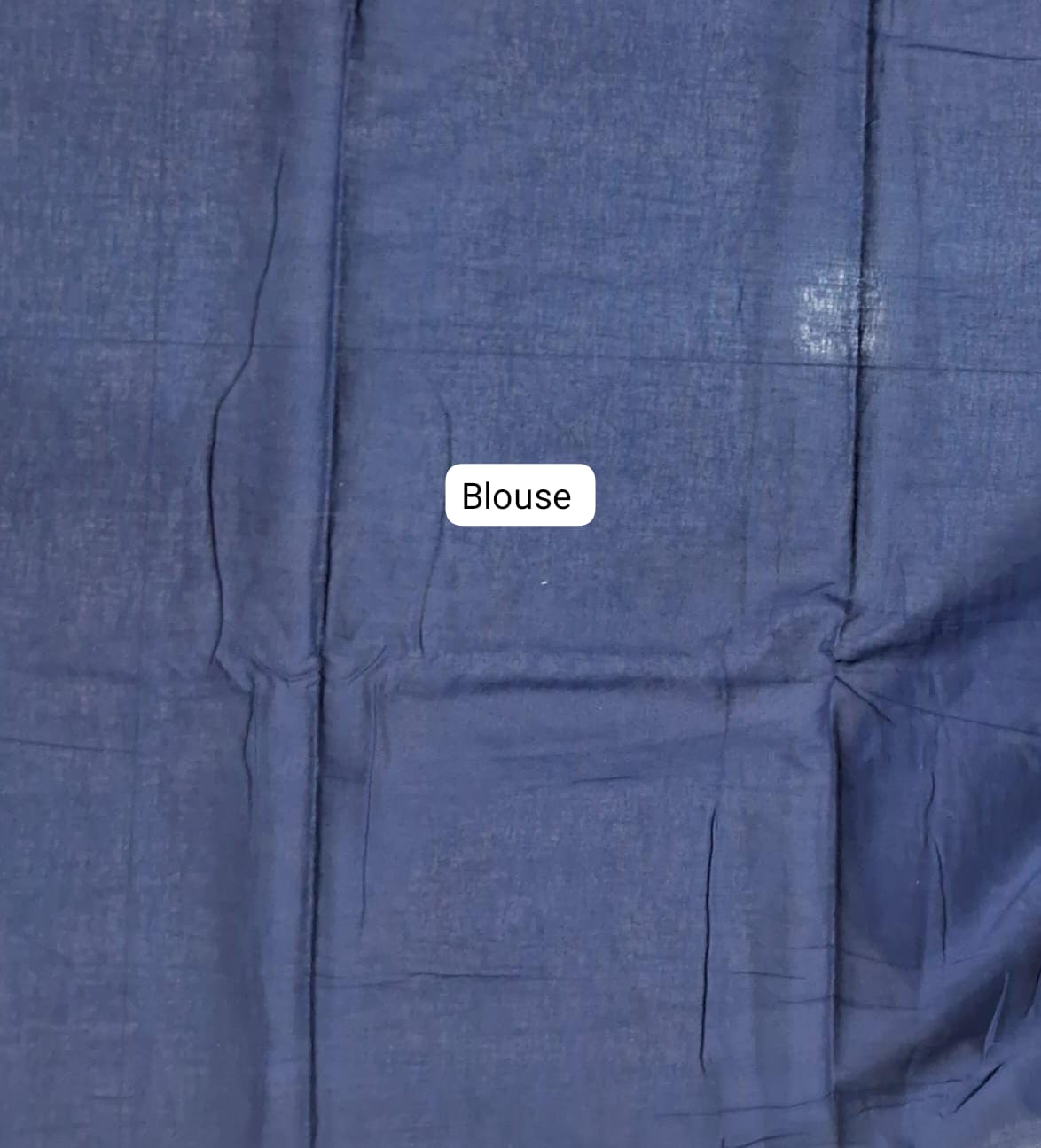 Light Blue Mulmul Cotton Saree blouse