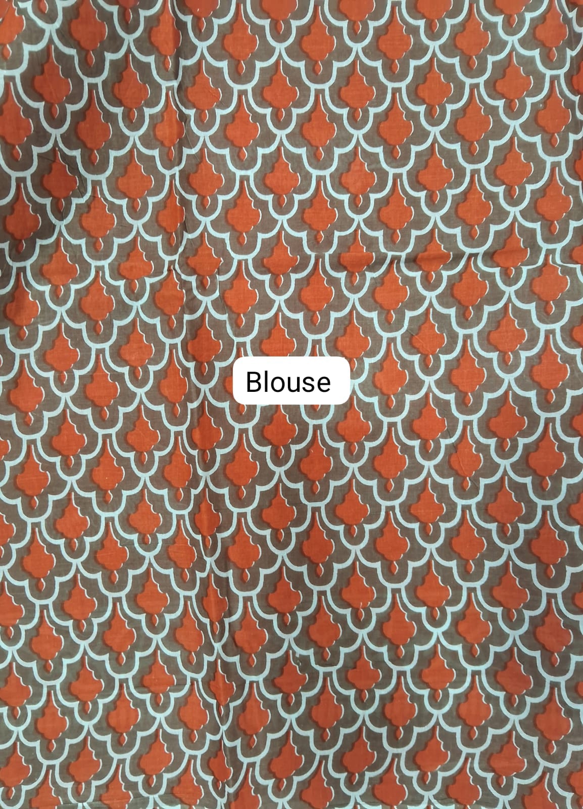 Orange Mulmul Cotton Saree blouse