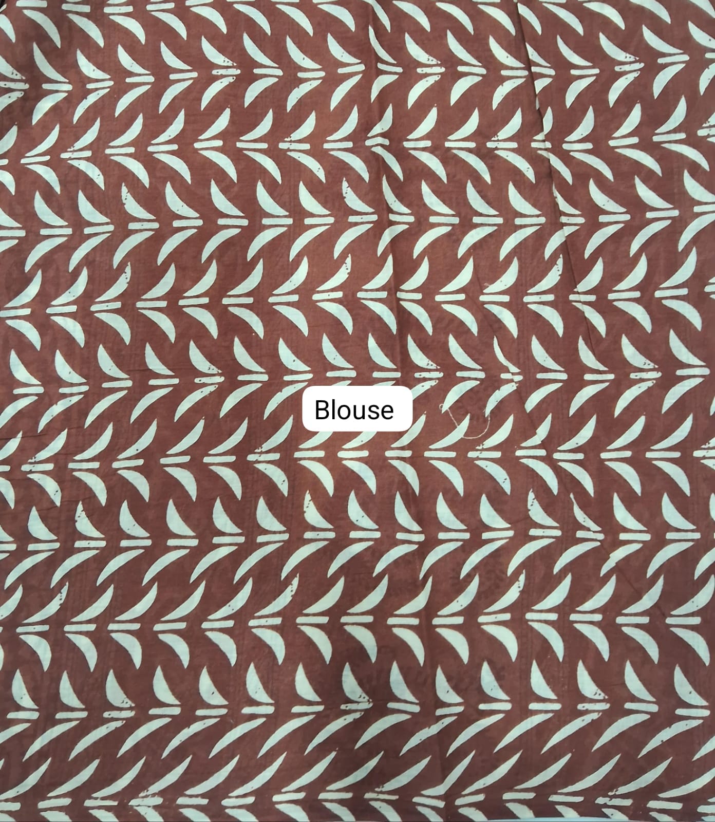 Beige Mulmul Cotton Saree blouse