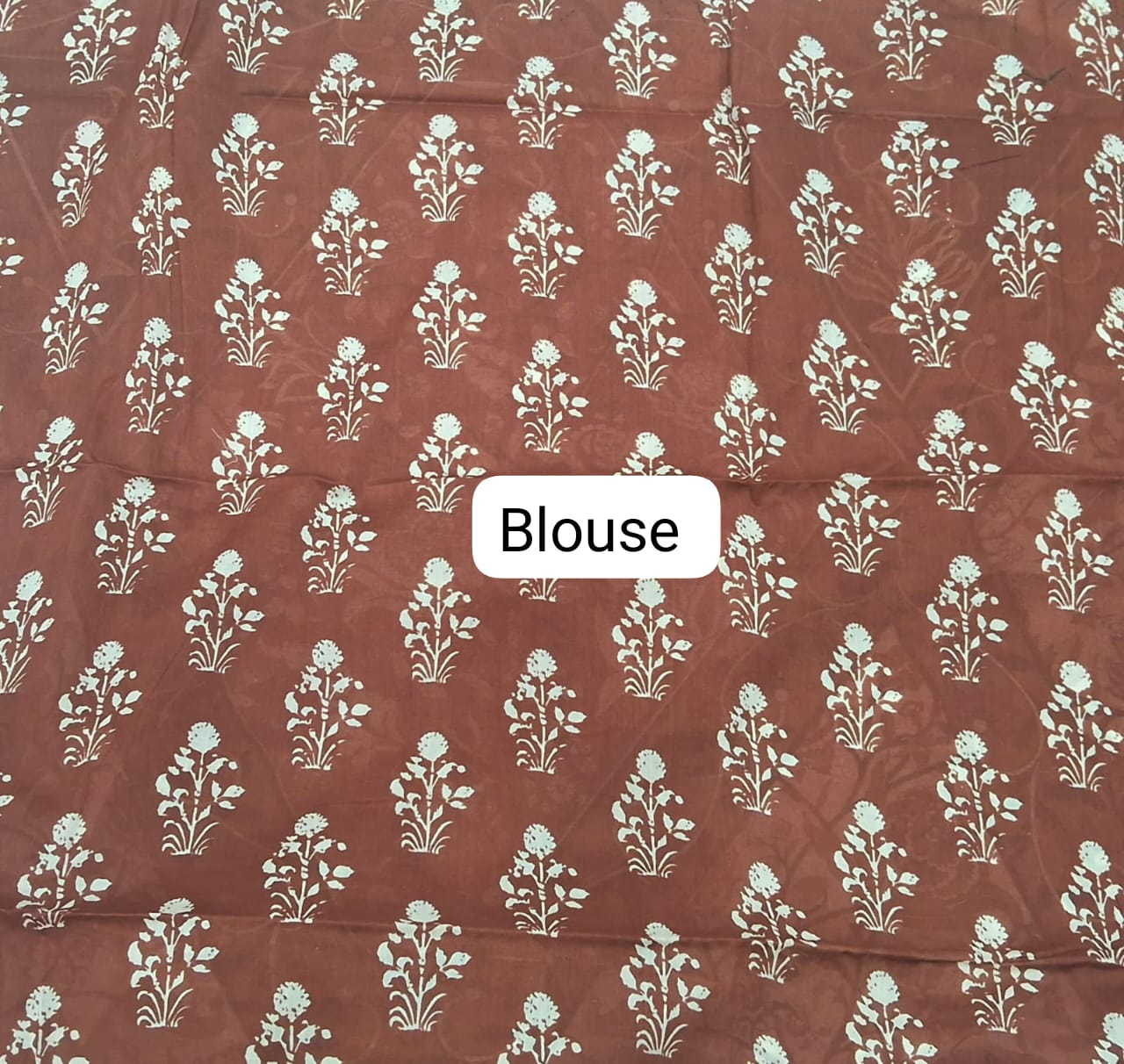 Beige Mulmul Cotton Saree blouse