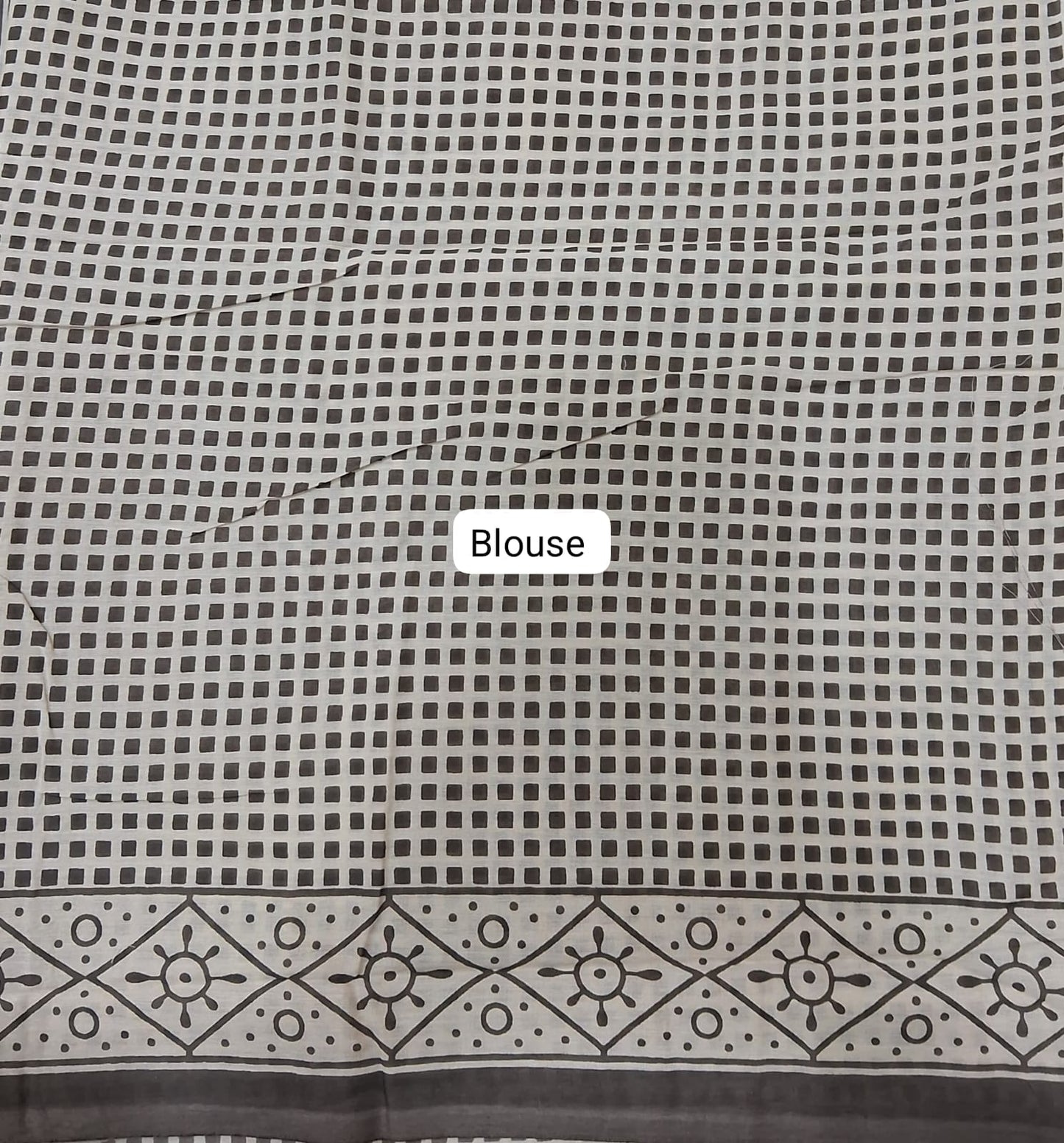Beige Mulmul Cotton Saree Blouse