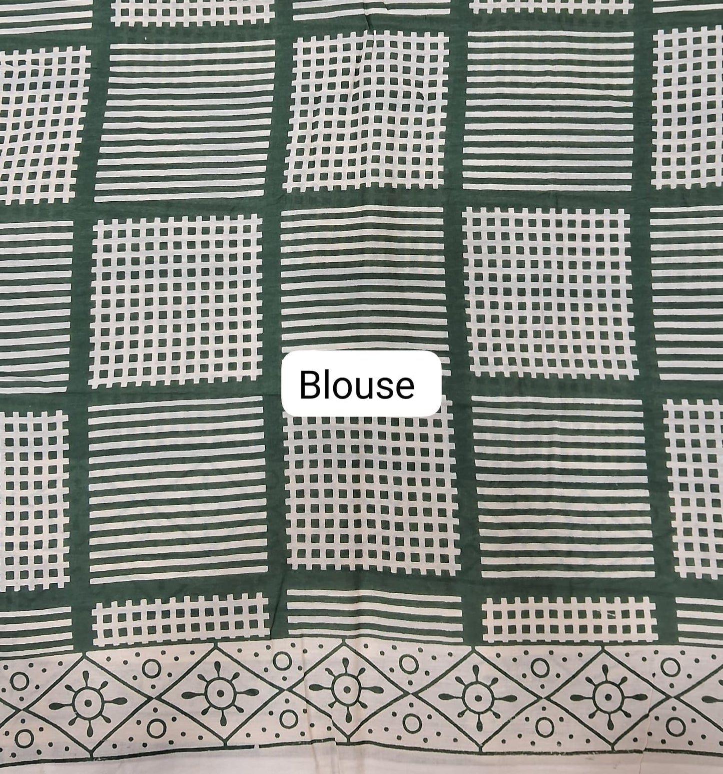 Light Green Mulmul Cotton Saree Blouse