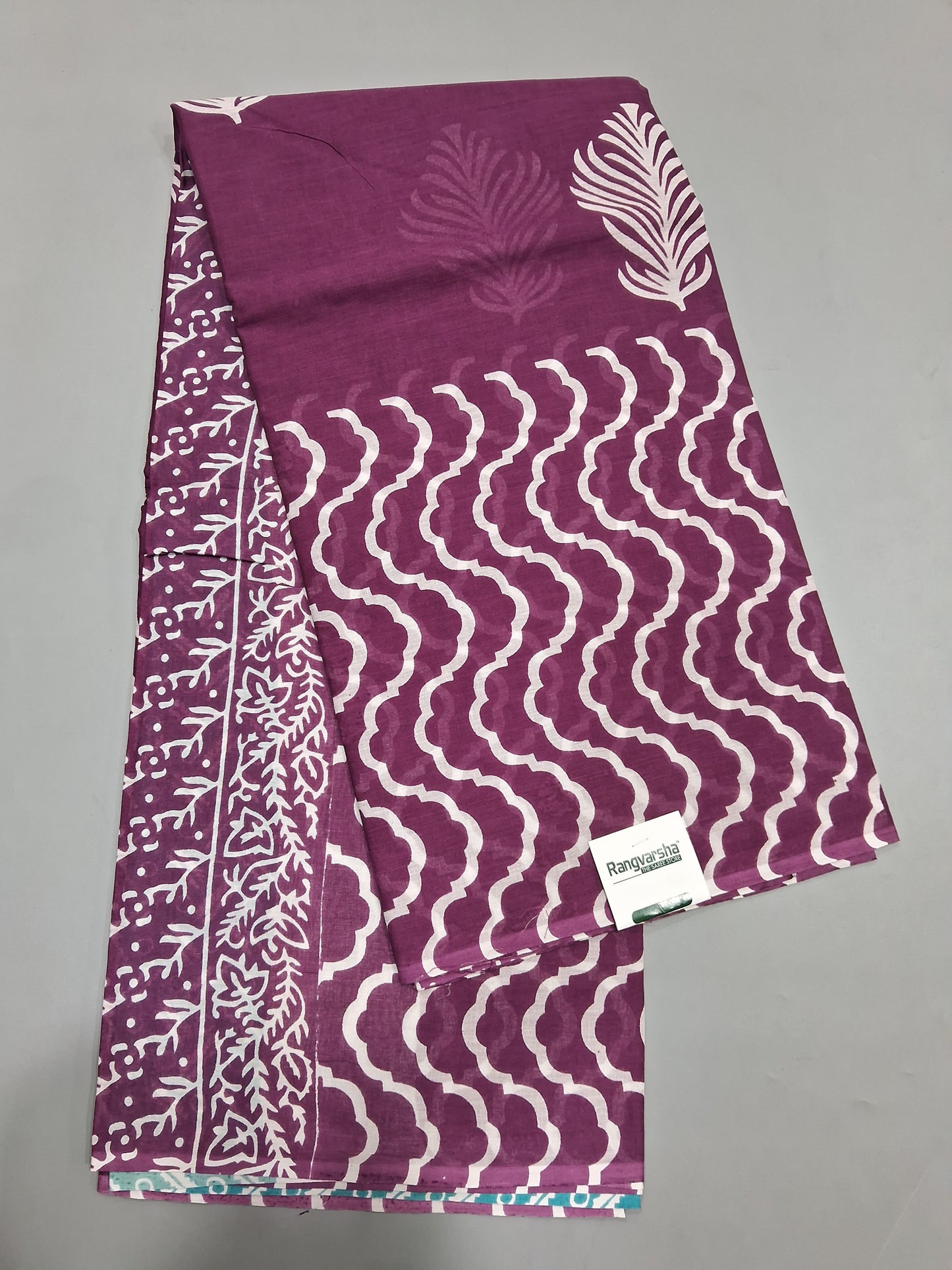 Wine Mulmul Cotton Saree