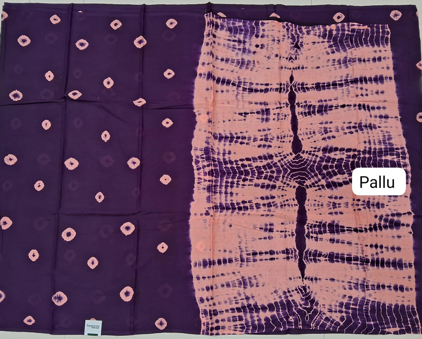 Wine Mulmul Cotton Saree pallu