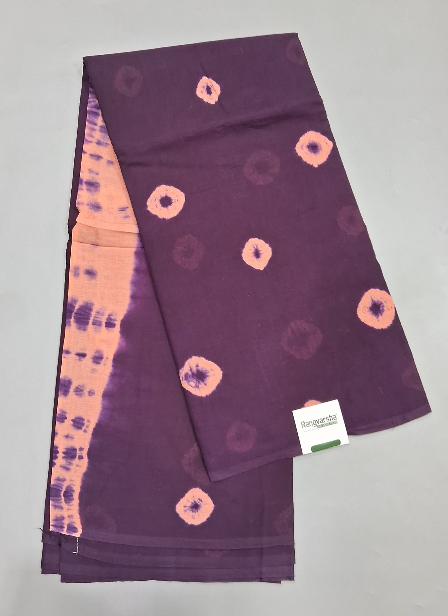 Wine Mulmul Cotton Saree