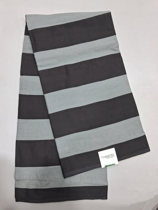 Metal Grey Mulmul Cotton Saree