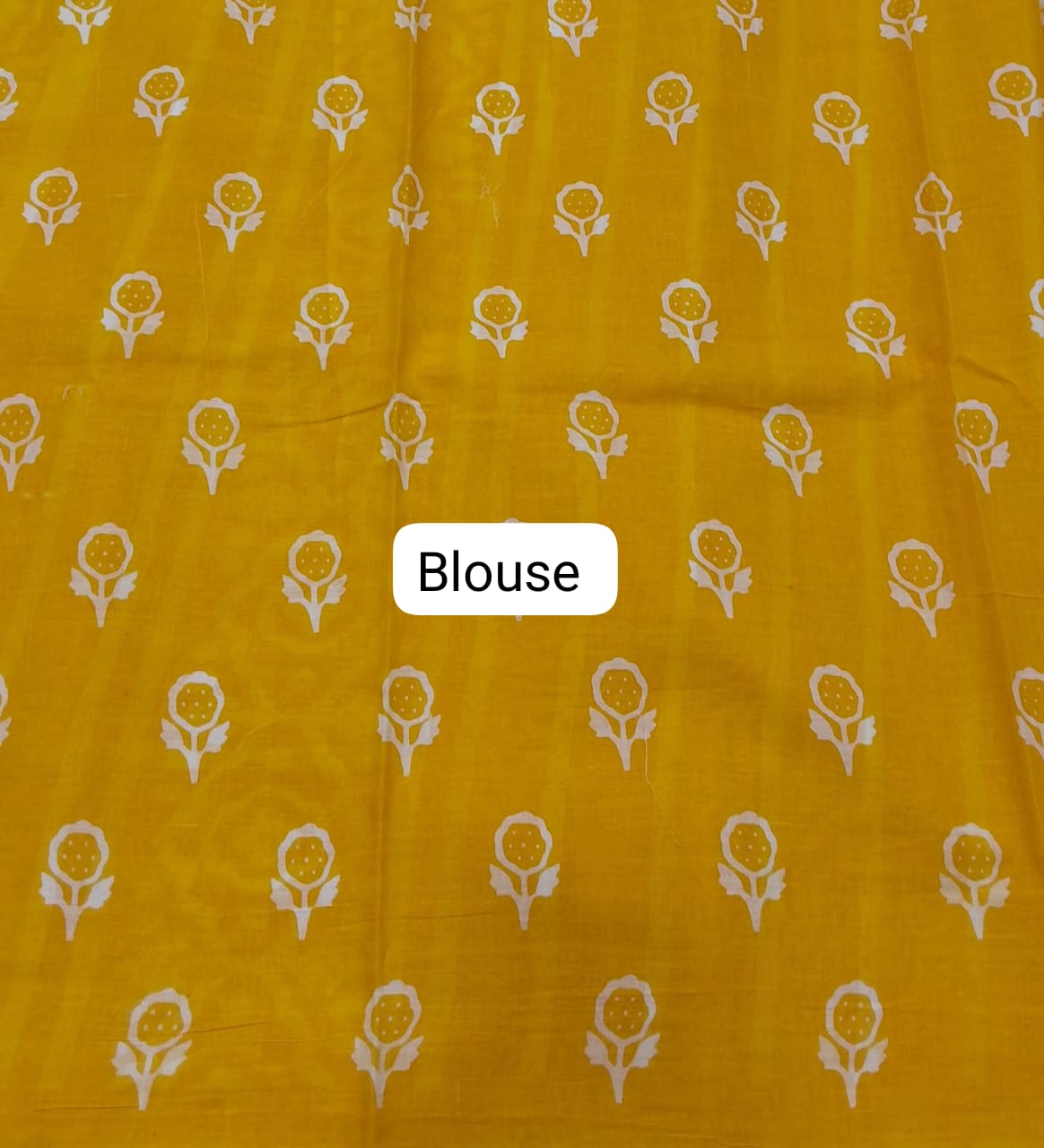 Yellow Mulmul Cotton Saree blouse