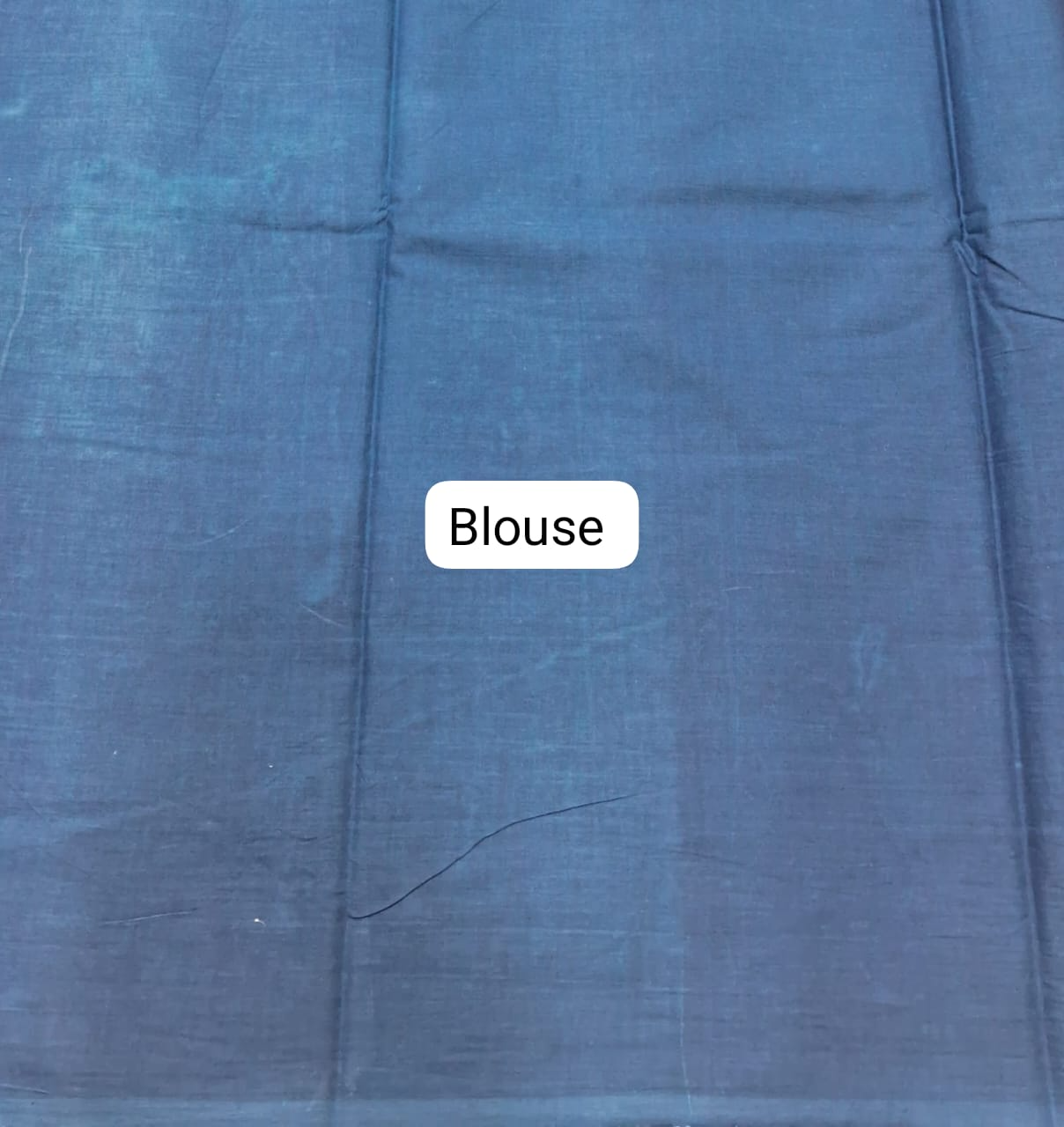 Navy Blue Mulmul Cotton Saree Blouse