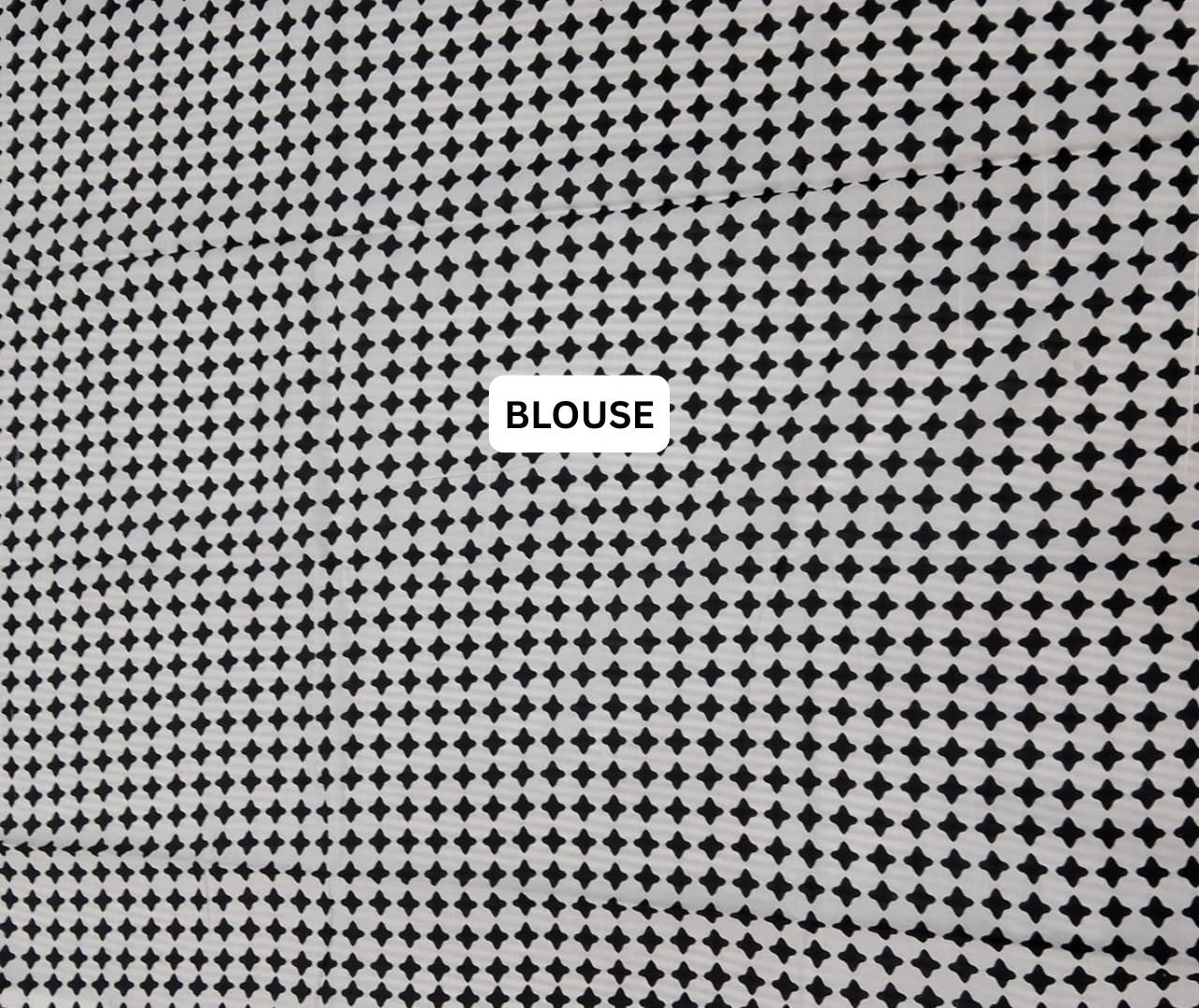 Elegant Maroon & White Bird Motif Mulmul Cotton Saree blouse