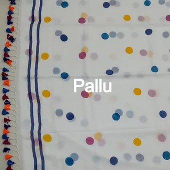 White mulmul cotton saree